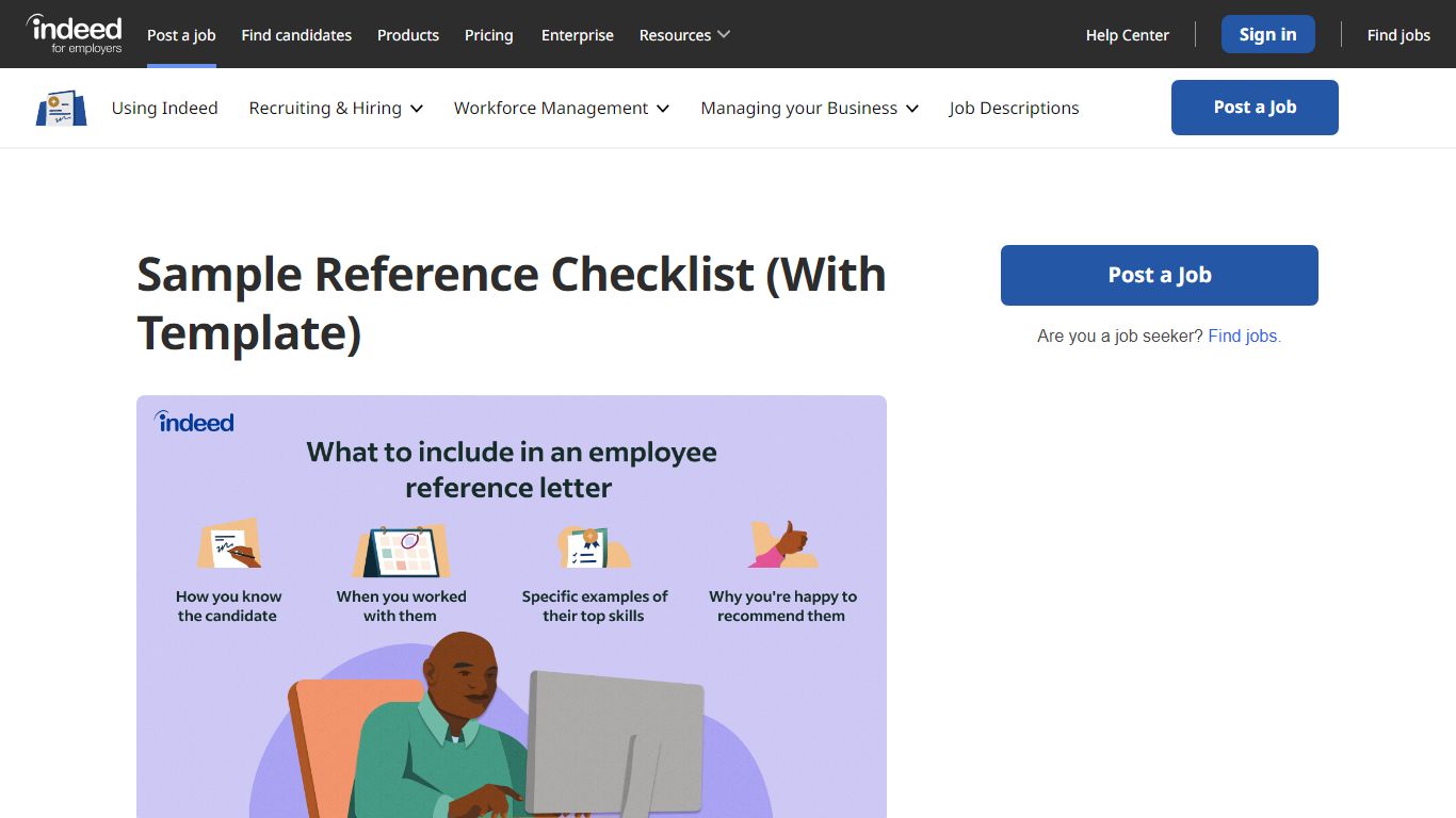 Sample Reference Checklist (With Template) - Indeed